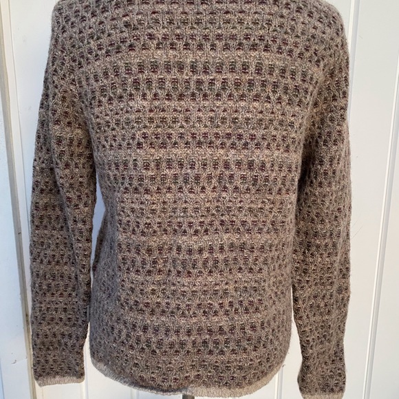 WOOLRICH 100% WOOL Vintage Cardigan Khaki/Beige Knittted Zip Up Sweater Medium - Picture 4 of 8